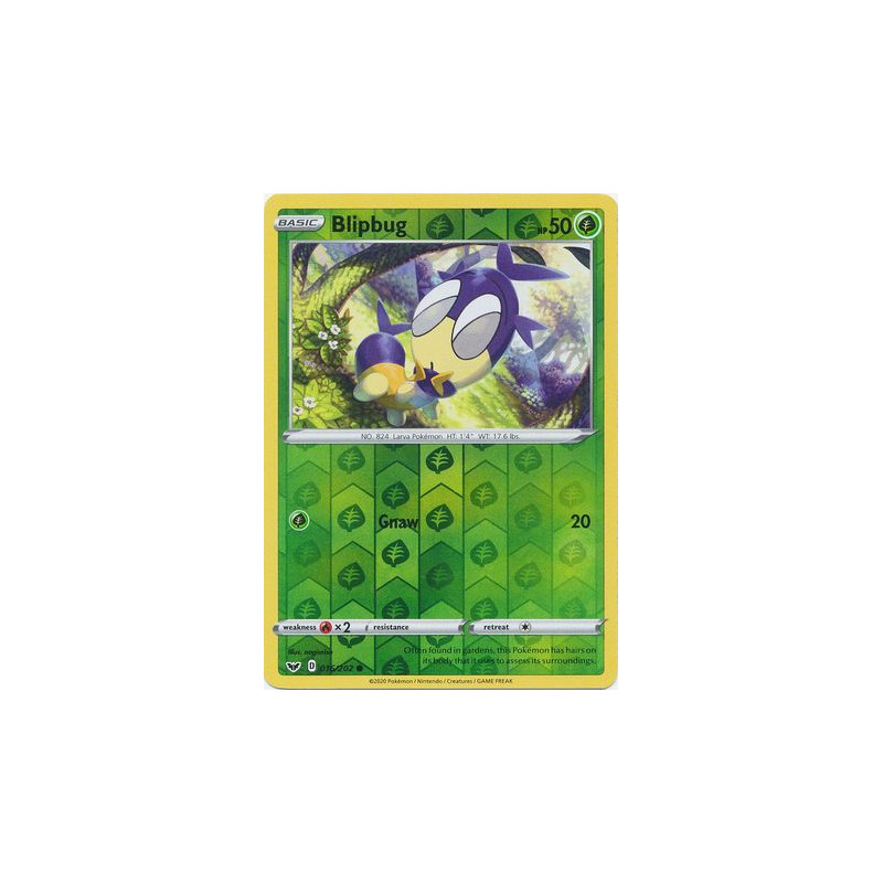 Blipbug Pokemon Sword Shield 016 2 Common Reverse Holo