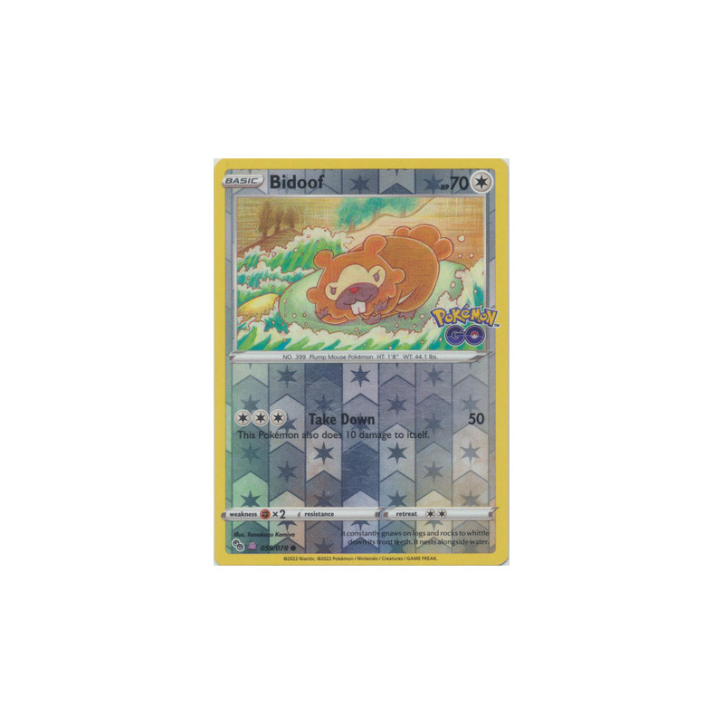 Ditto (Bidoof) - 059/078 - Common Reverse Holo Unpeeled